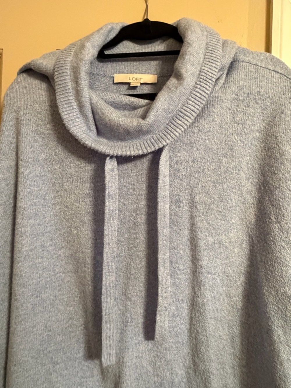 LOFT Light Blue Turtleneck Drawstring Sweater - Picture 2 of 8